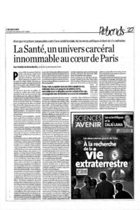 2005 - Article - Marie Burguburu - « La Santé, un univers carcéral innommable au cœur de Paris » - Libération